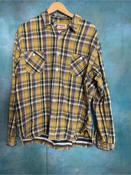 Birdwell Other - Birdwell Yellow and Navy Plaid Button-Down Shirt